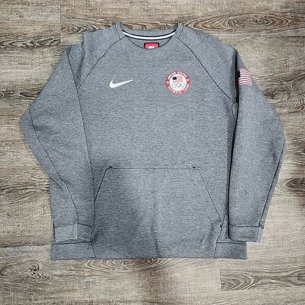 Nike Tech Team USA Olympics Fleece Crewneck Sweatshirt Men's Large 807601-063